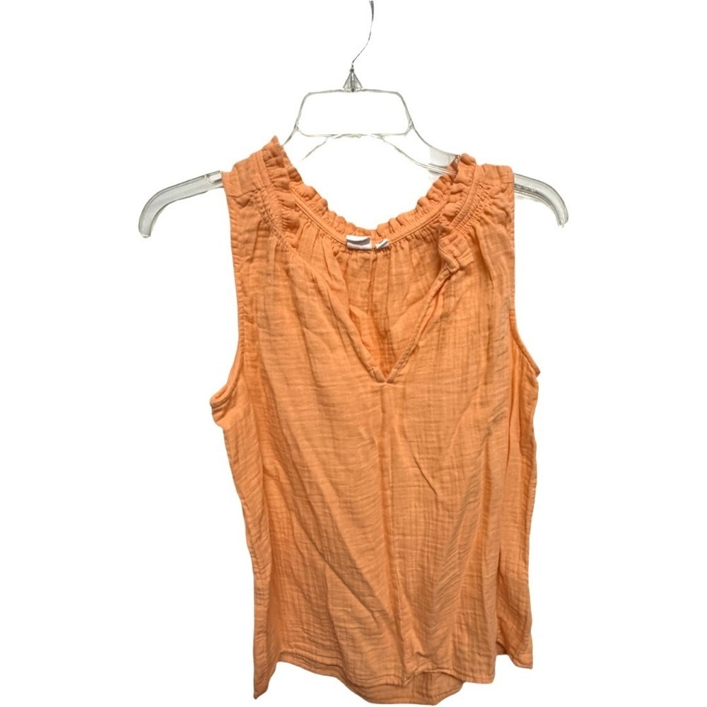 Gap Gauze Style Sleeveless Blouse Tank Top Cotton Orange Summer Size Small